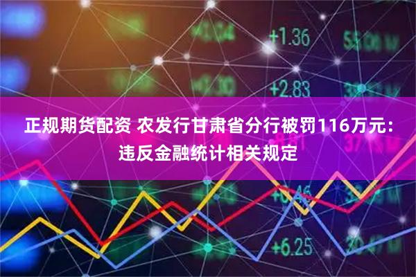 正规期货配资 农发行甘肃省分行被罚116万元：违反金融统计相关规定
